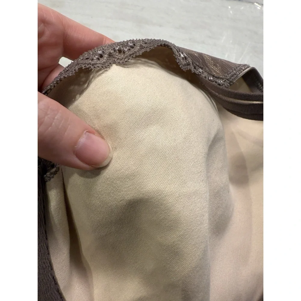 SOMA 40D Enticing Lift Balconette Unlined Bra Taupe Gray Lace‎ EXCELLENT Cond - Picture 8 of 14
